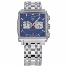 Tag Heuer Monaco CW2113-0 With 38mm Steel Case and Blue Dial. Excellent Condi... 2