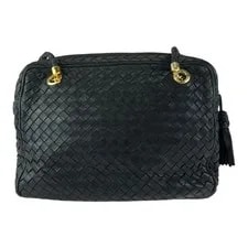 BOTTEGAVENETA Intrecciato 9G00005032G510 Shoulder Bag Black Gold Hardware 2