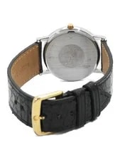 Omega Devil Quartz Gold Stainless Steel Leather Band 3