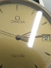 Omega Devil Quartz Gold Stainless Steel Leather Band 4