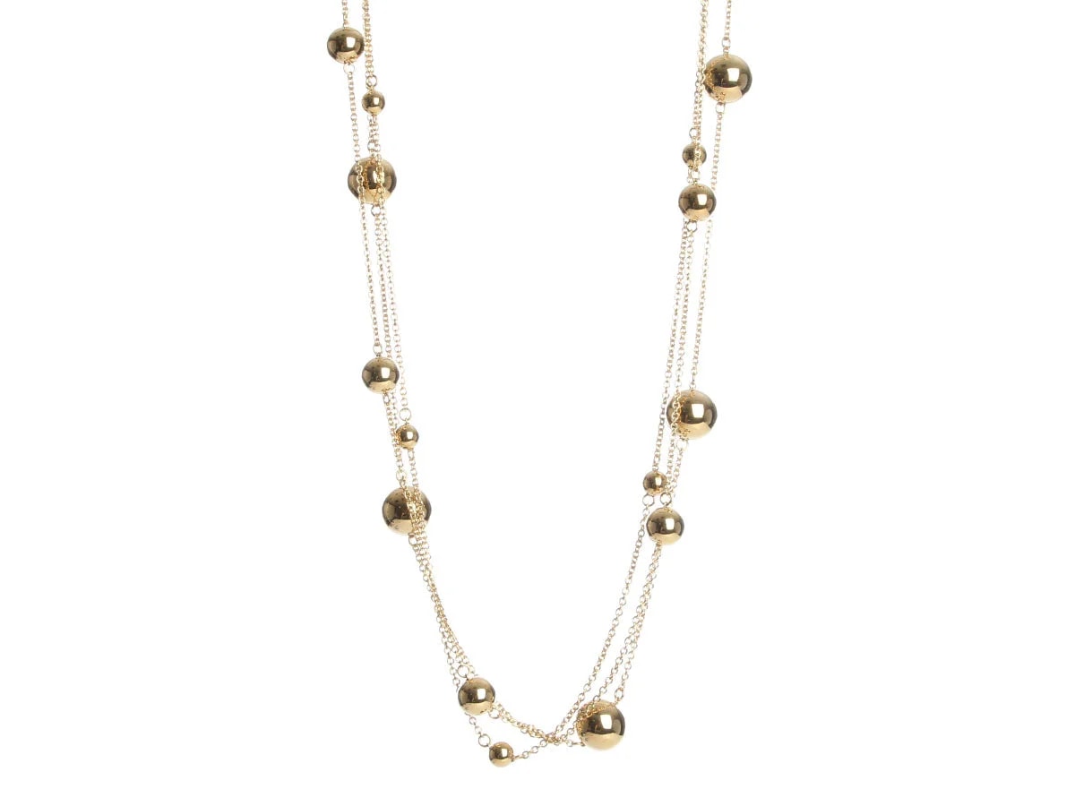 Roberto Coin — Roberto Coin 18K Yellow Gold Triple Row Bead Long — Jewelry — resale
