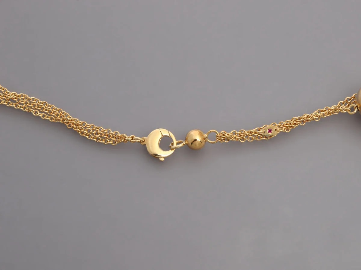 Roberto Coin 18K Yellow Gold Triple Row Bead Long 4