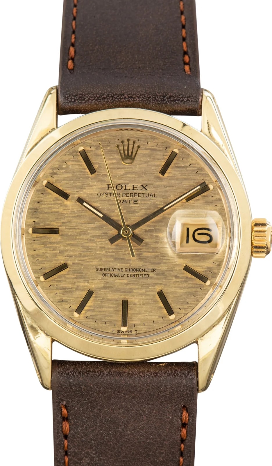 Rolex — Rolex Date Ref 1550 Textured Champagne Dial — Watch — resale