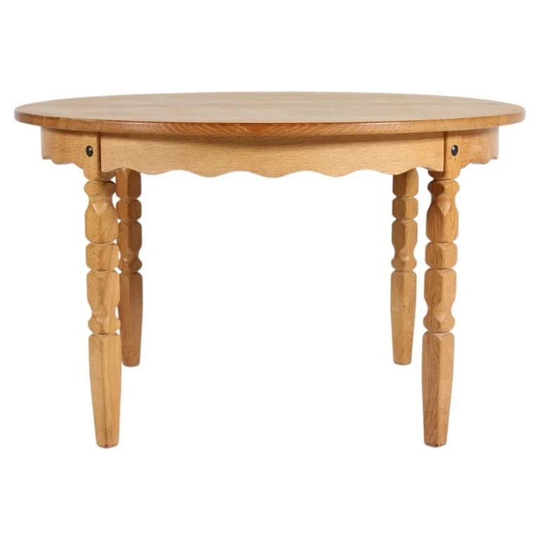 Danish Round Extendable Dining of in Henning Kjærnulf Style Ø 119 Cm — Furniture — resale