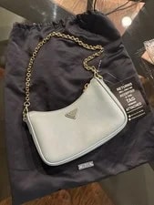 Prada — Prada Lux Re-Edition 2005 Mini Satchel Celeste — Handbag — resale