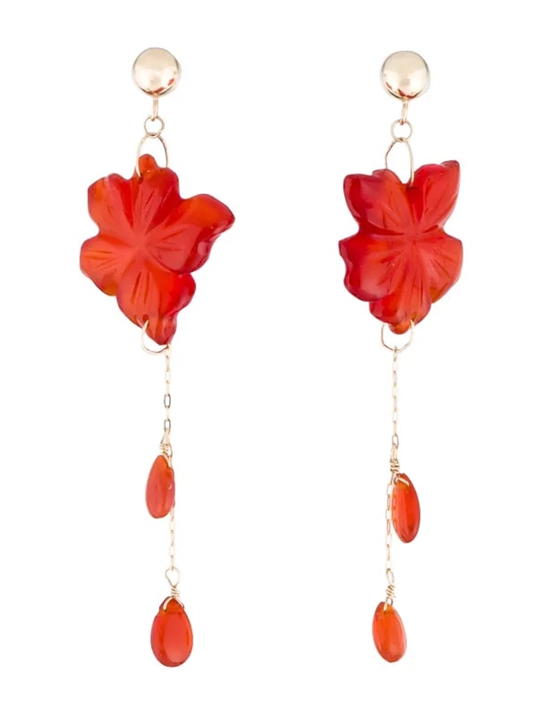 14K Carved Carnelian & Fire Drop — Jewelry — resale