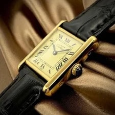 T312 Cartier Vermeil Must Tank Sm Ivory Dial Manual Winding 3