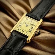 T312 Cartier Vermeil Must Tank Sm Ivory Dial Manual Winding 4