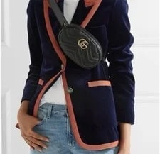 Gucci GG Marmont Chevron Belt Zip Closure 4