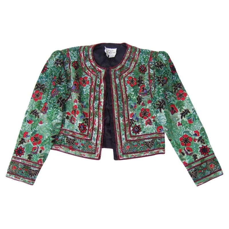 Exquisite Elaborate Glass Floral Beaded Embroidered Bolero Jacket — Clothing — resale