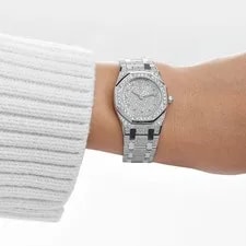 Audemars Piguet Royal Oak 14587BC '' White Gold Diamond Emerald Set Dial 2
