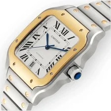Cartier Santos de W2SA0009 39.8mm Silvered Opaline Dial With Yellow Gold 3