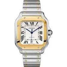 Cartier Santos de W2SA0009 39.8mm Silvered Opaline Dial With Yellow Gold 4