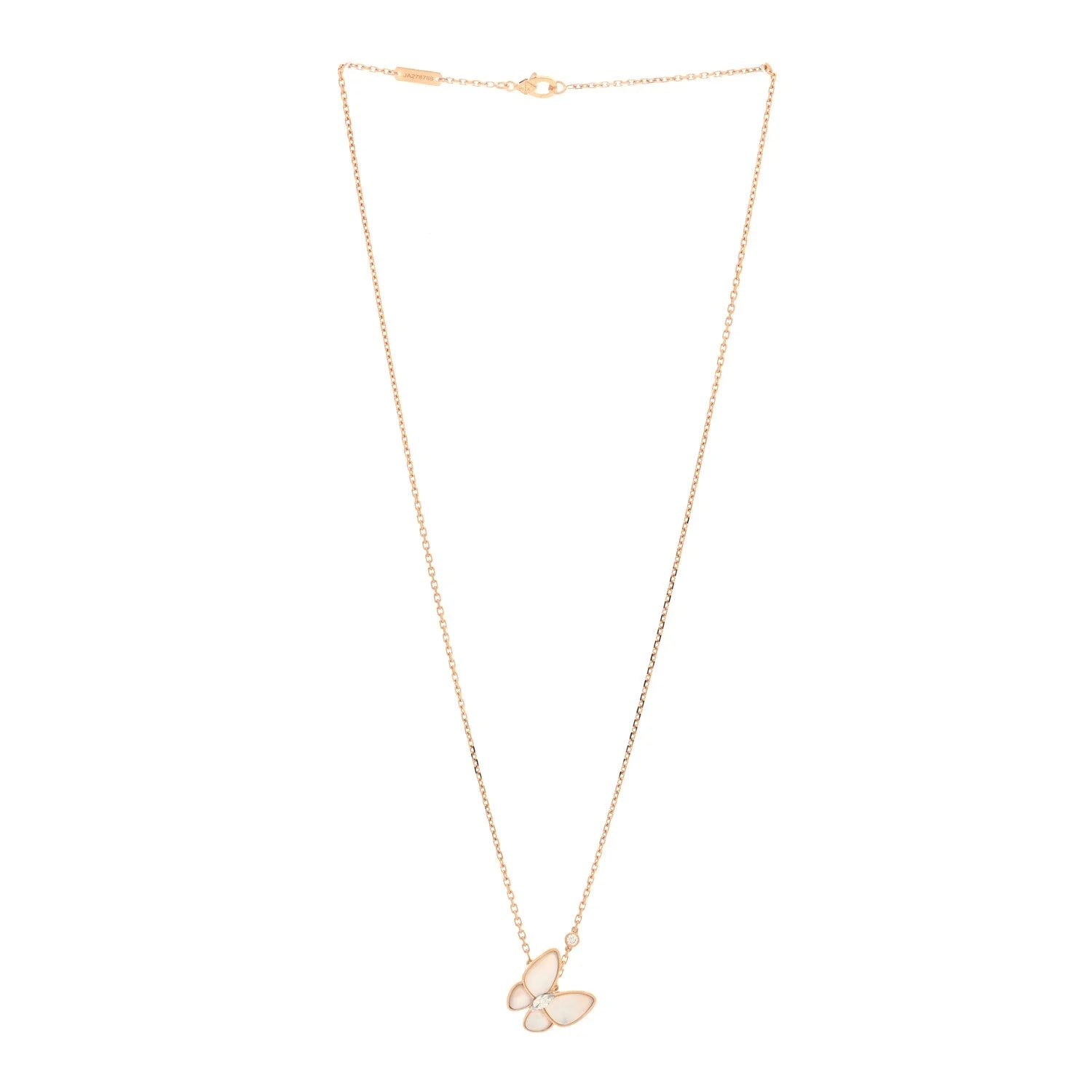 18K Rose Gold Mother of Pearl Two Butterfly 3