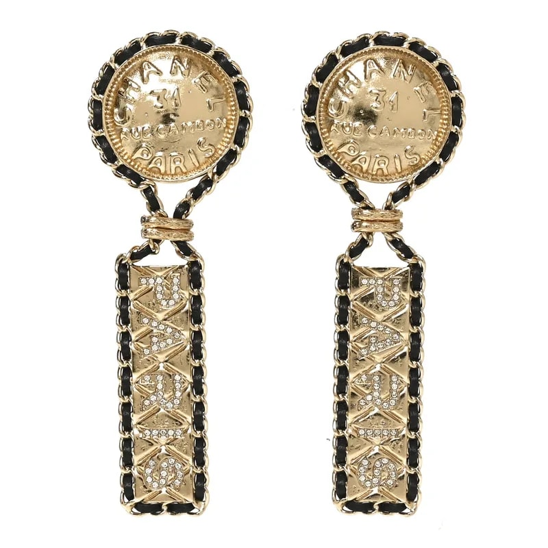 Chanel — Metal Quilted Medallion Drop — Jewelry — resale