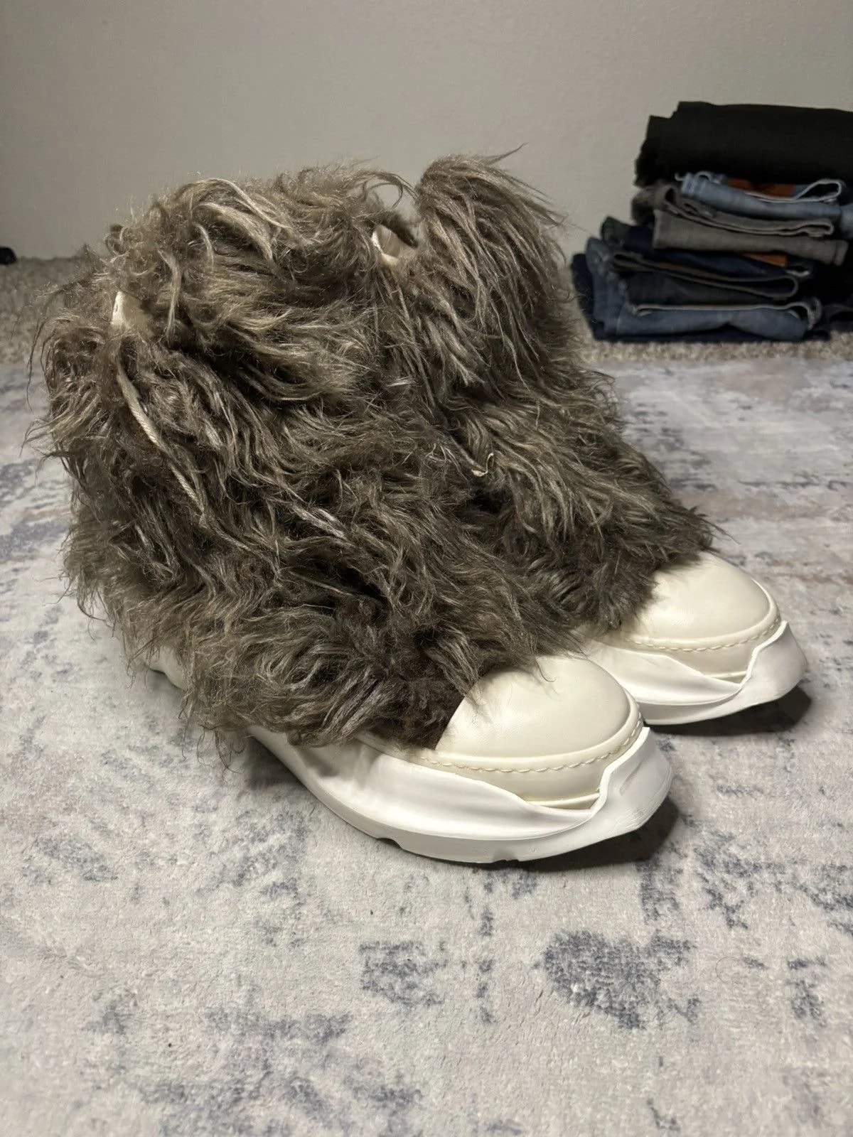 Rick Owens — Rick Owens Abstract Hair Hi Top Ramones — Sneaker — resale