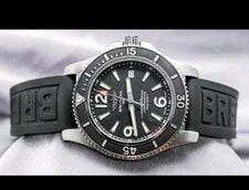Breitling Superocean Automatic 42mm Complete Black Dial Rubber Strap A17366 4