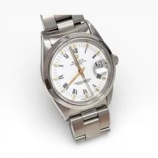 Rolex Date 34 Mm Steel White Roman Oyster Automatic 15200 N Series 1991 2