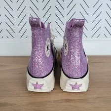 ⭐Converse Run Star Hike Hi Platform 7 Shoes Glitter A10096C 4