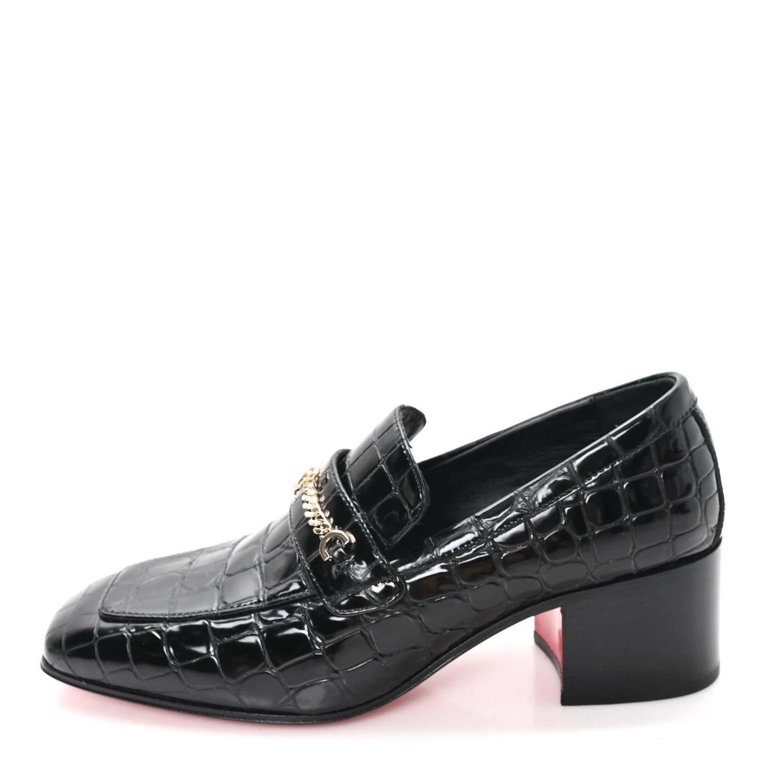 Christian Louboutin — Soft Embossed MJ Moc Heeled 37.5 — Designer Shoe — resale
