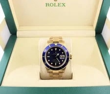 1990 Rolex Submariner Date Bluesy 16618 Blue Dial 18kt YG Oyster No Papers 40mm 4