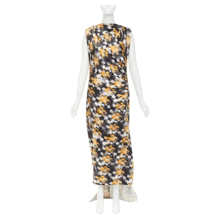 Prada — Prada 2023 Runway Viscose Abstract Train Gown IT40 S — Clothing — resale