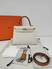 Hermès Kelly 25 Nata PHW New Full Set Stamp Z 3