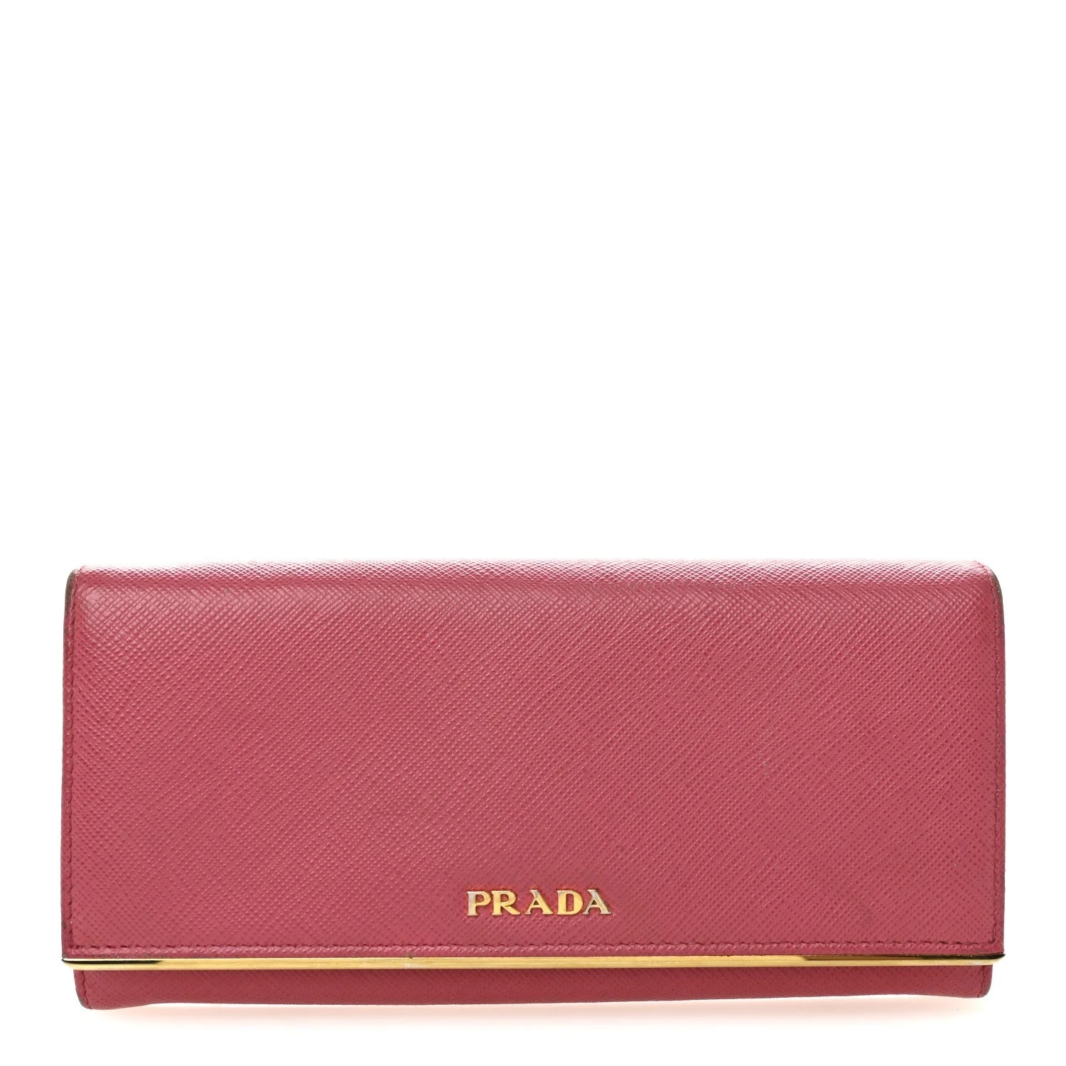 Prada — Metal Continental Flap Wallet Peonia — Accessory — resale