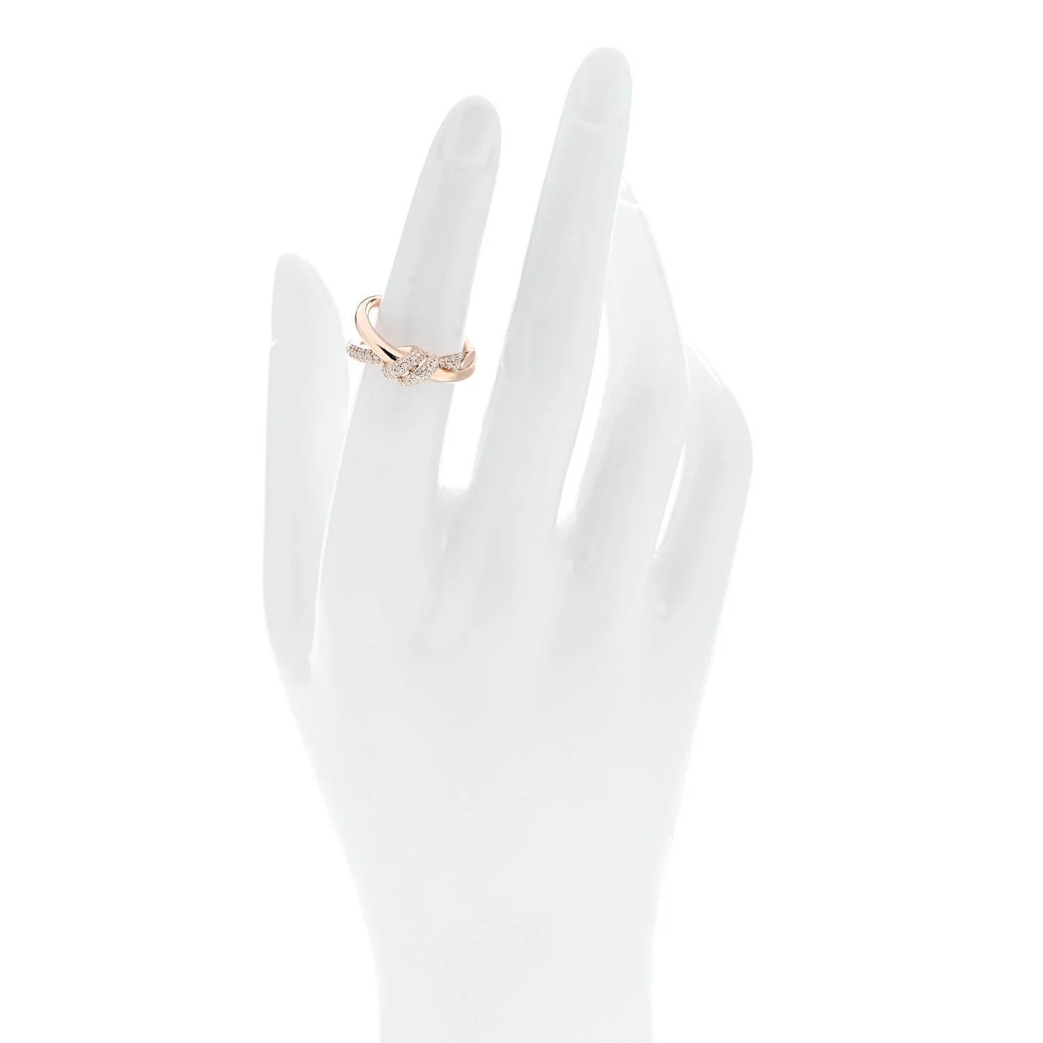 18K Rose Gold Knot Double Row 50 5.5 2