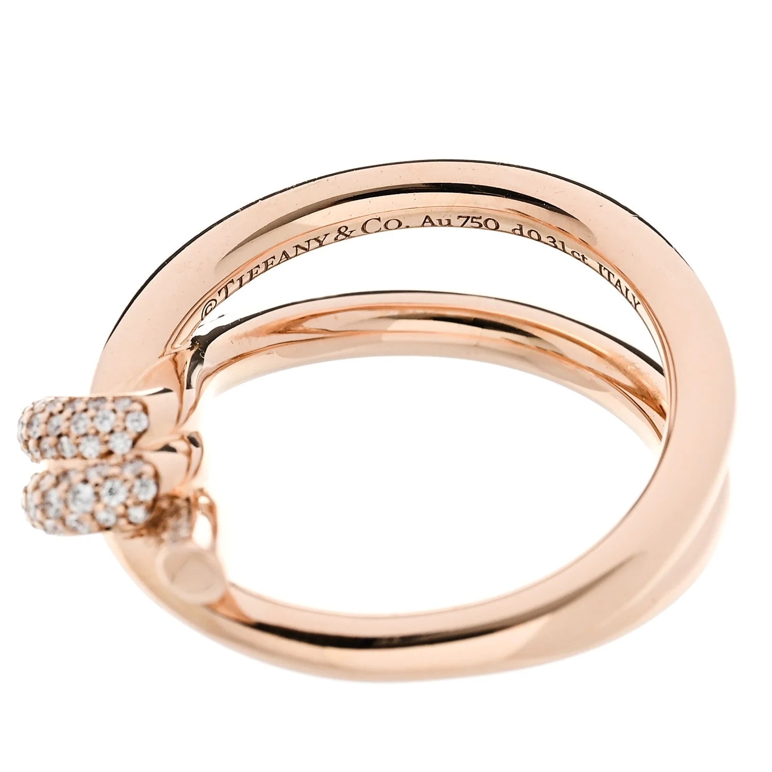 18K Rose Gold Knot Double Row 50 5.5 4