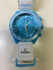 Swatch — Swatch Mission To Uranus Moonwatch Analog White Light Blue ’S — Watch — resale
