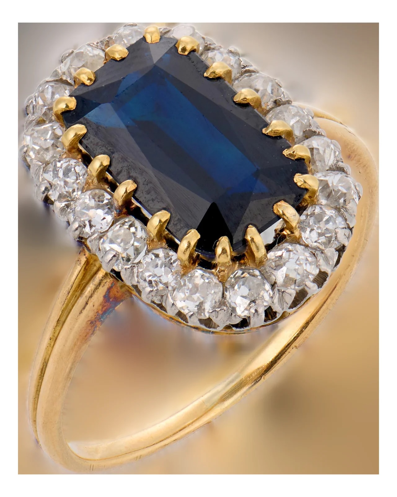 1910s Edwardian Gia 2.40 Carat No Heat 18k Yellow Gold Cluster — Jewelry — resale