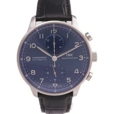 IWC — IWC Portuguese Chronograph IW371491 Automatic Stainless Steel/Leather Blue — Watch — resale