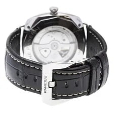 Panerai Radiomir PAM00323 47mm SS Black Dial Leather Strap Automatic GMT #C203 2