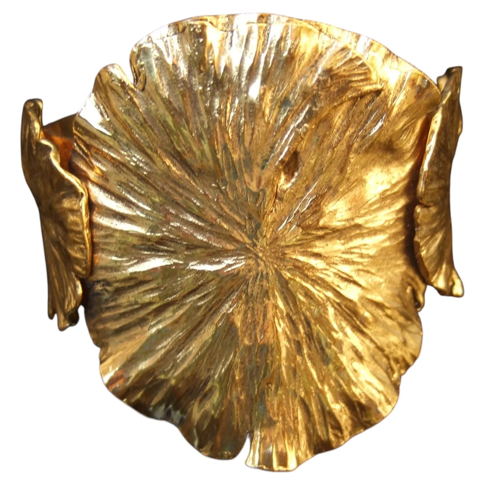 Yves Saint Laurent — Yves Saint Laurent Rive Gauche Paris Gilt Metal Foliage Cuff, C. 1980s — Jewelry — resale