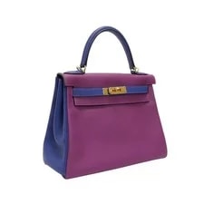 Auth Hermès Kelly 28 HSS Anemone Electrique GHW Horseshoe Stamp 2