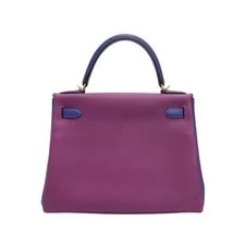 Auth Hermès Kelly 28 HSS Anemone Electrique GHW Horseshoe Stamp 4