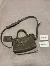 Balenciaga — Balenciaga Classic Metallic Edge Mini City Darkgray w/Strap — Handbag — resale