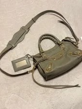Balenciaga Classic Metallic Edge Mini City Darkgray w/Strap 2