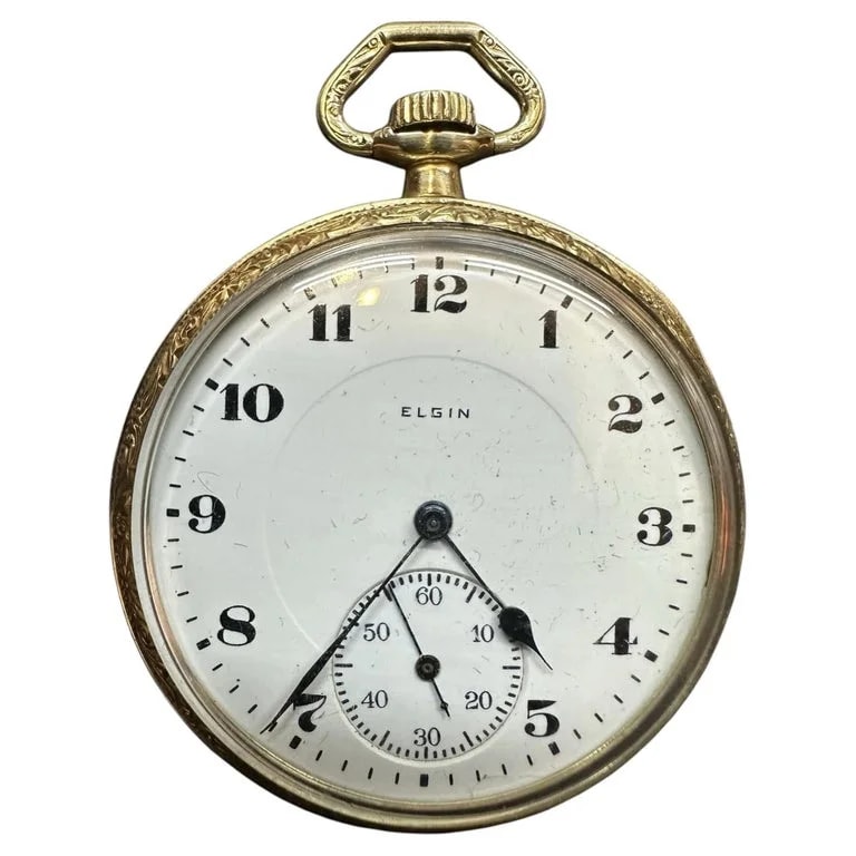 Elgin — 14k Yellow Gold Elgin Grade 345 Size 12S 17j Mechanical Open Face Pocket — Watch — resale