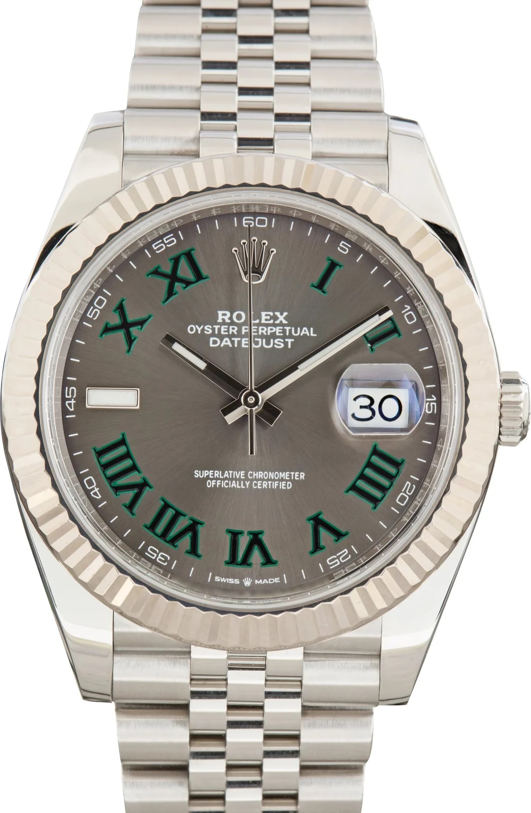 Jubilee Band Rolex Datejust 41 Ref 126334 Slate Wimbledon Dial 2