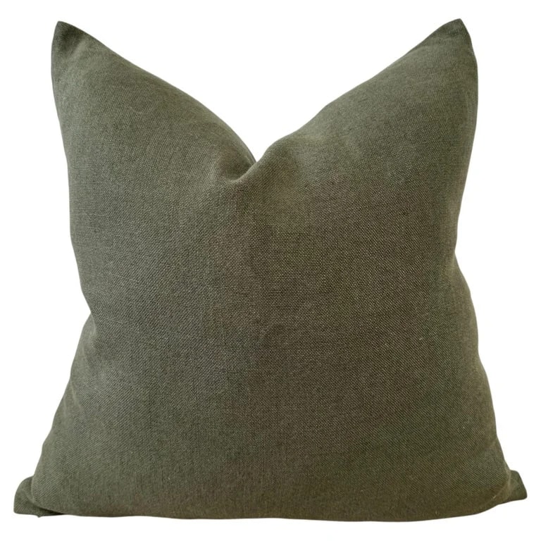 Bloom Home Inc — Belgian Linen Pillow in Forest With Insert — decorative_object — resale