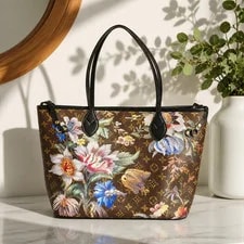 Louis Vuitton Neverfull Floral W/ Matching Pochette & Dust 3