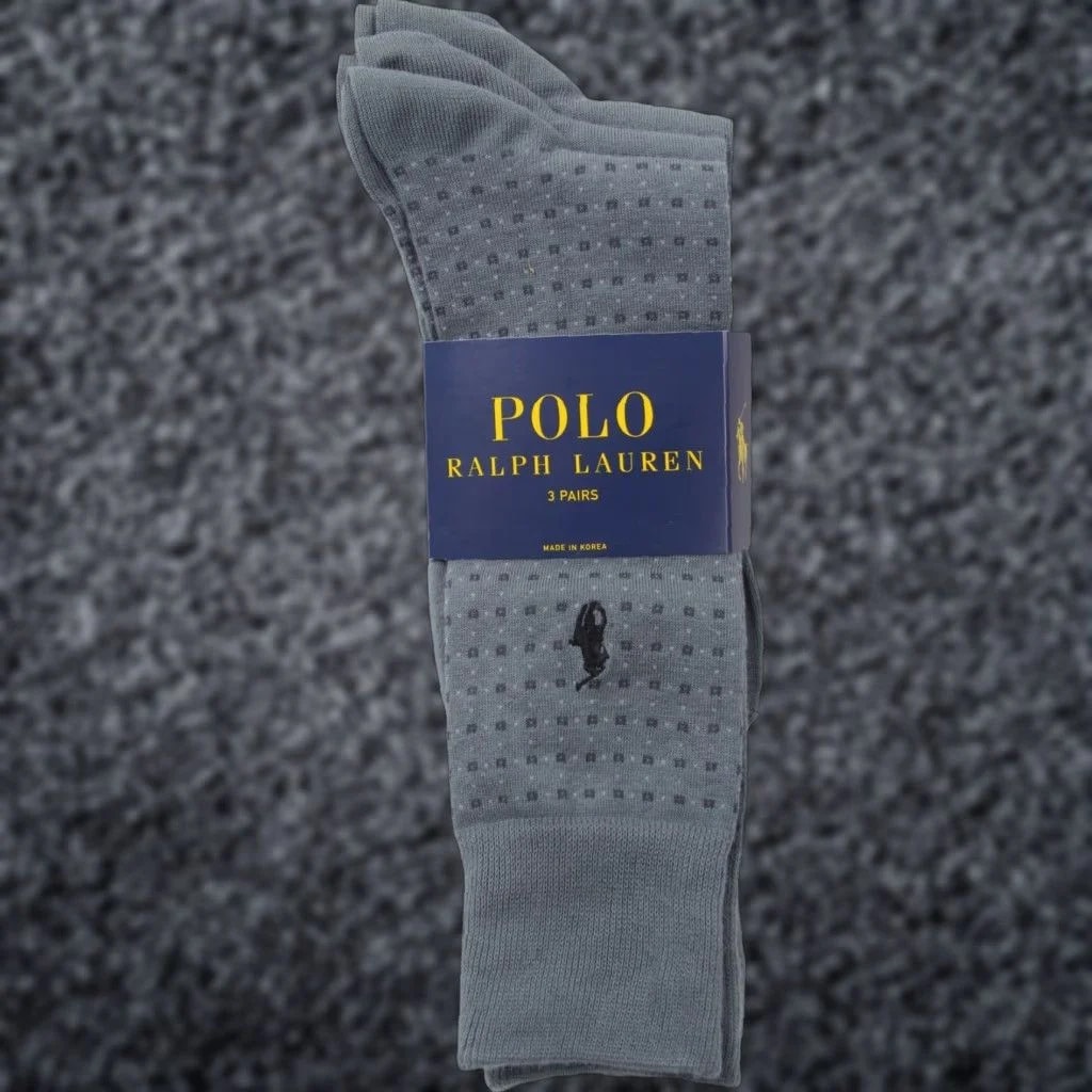 Polo Ralph Lauren — Polo Ralph Lauren Dress Socks Polka Dot 3 Pairs Sock Size 10-13 Solid Cotton Blend - Socks — streetwear — resale