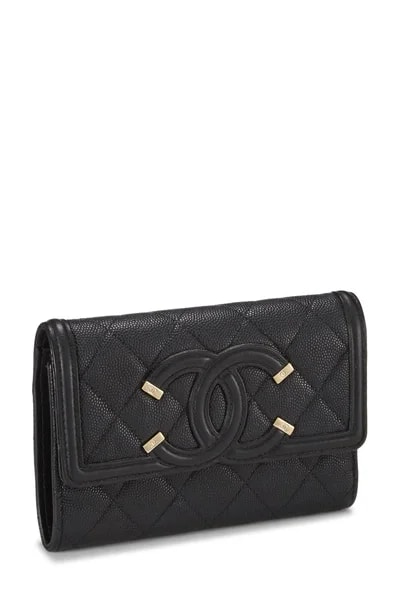 'CC' Filigree Long Flap Wallet 2