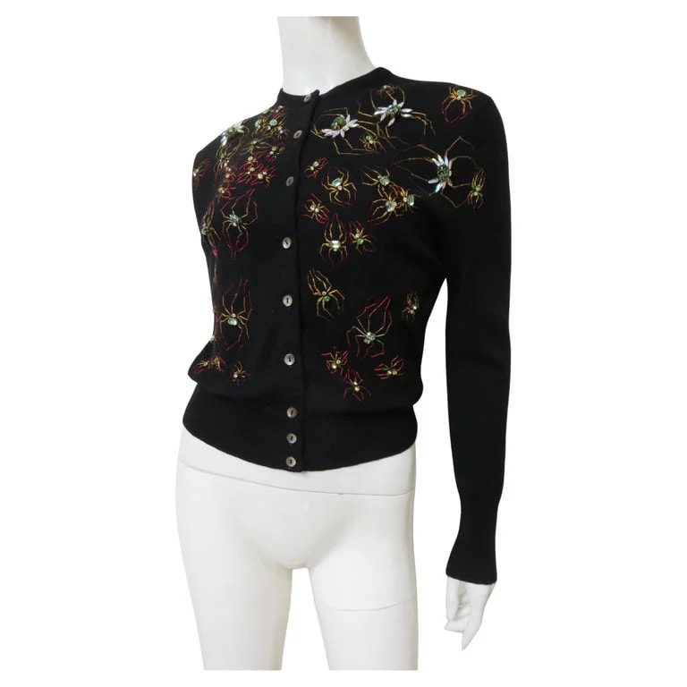 Bernhard Altmann 1950s Bejeweled Spiders Sweater — Clothing — resale