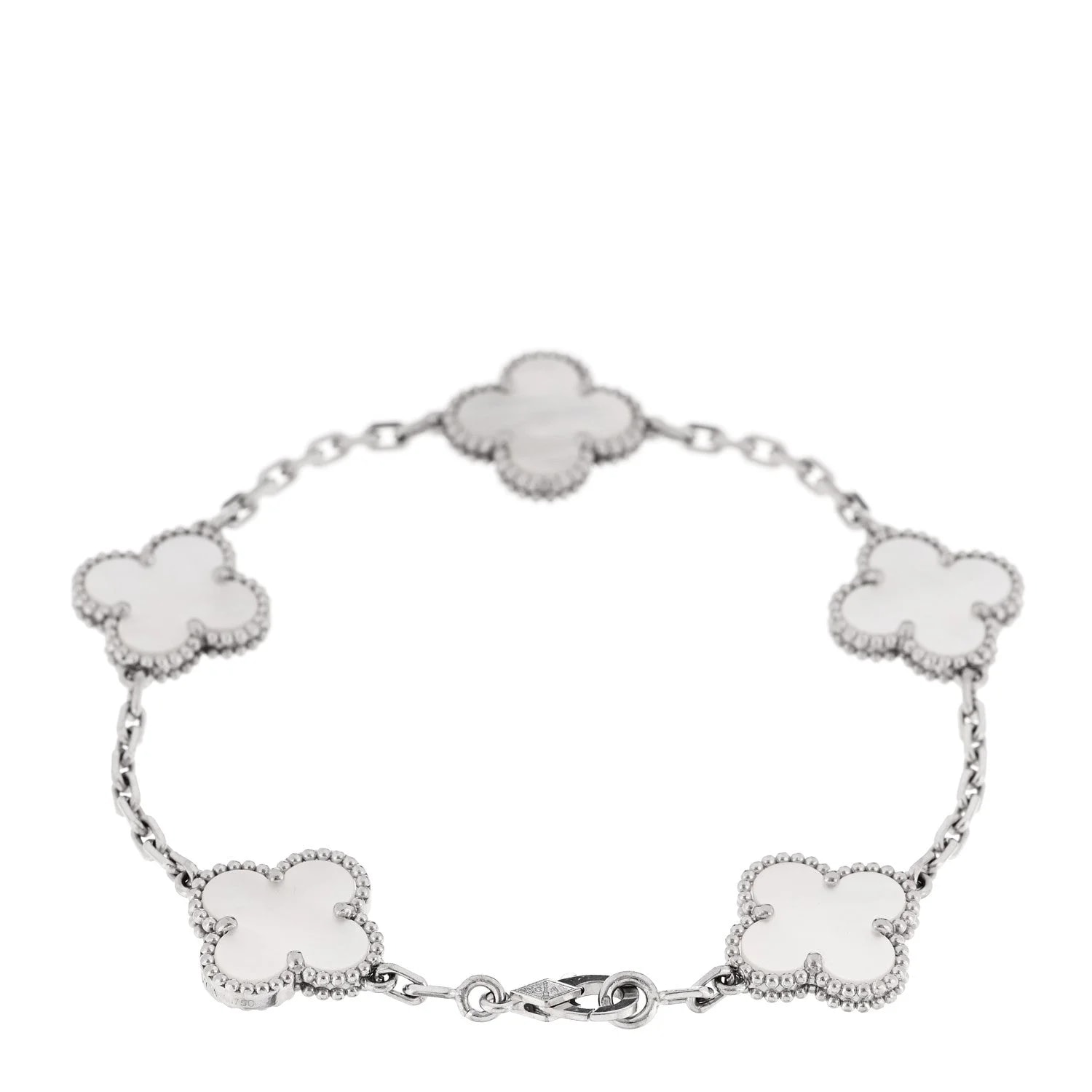 18K White Gold Mother of Pearl 5 Motifs Alhambra 2