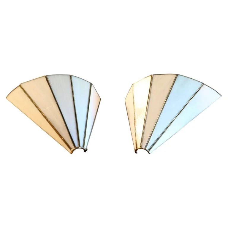 Pair of Paste Wall Sconces - Art Deco Style - 1970s — lighting — resale
