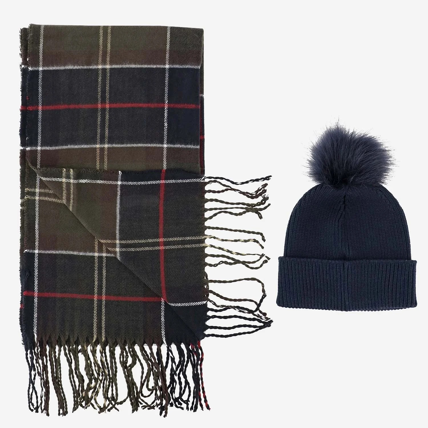 Barbour Scarf and Beanie Set — Hat: Scarfs 2