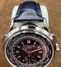 Patek Philippe 5930G-001 World Time 5930G Chronograph 18k White Gold Blue Dial 3